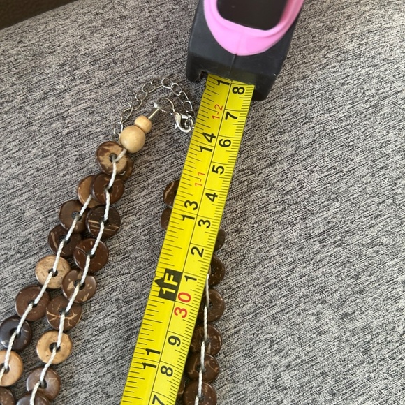 Necklace Brown Bead w/ Square Pendant - Picture 8 of 8